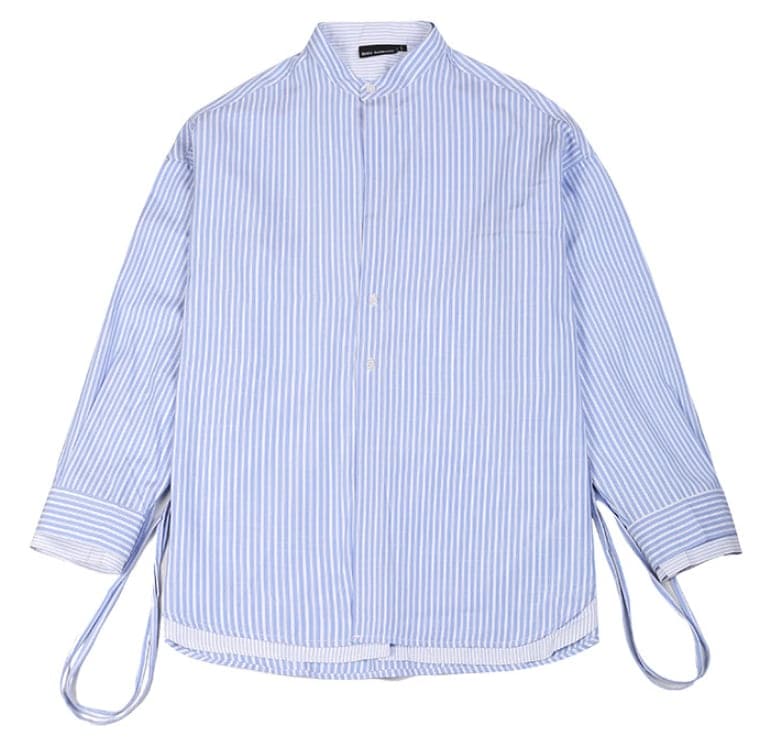 トップス 上着 人気 おすすめ おしゃれ お洒落 激安 安い プチプラ ワイシャツ カッターシャツ 長袖 ロング バンドカラー ストライプ 可愛い かわいい かっこいい カジュアル sh00