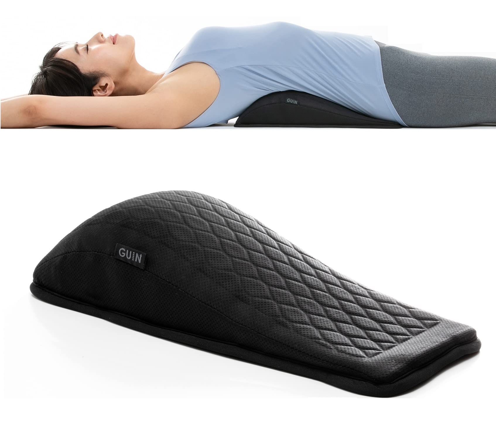 [はくだけ整体] GUIN-BACK- 整体師監修 猫背 腰 1日10秒でラクに 大人・子供 バックストレッチャー ストレッチ 小型 軽量 高耐久 ゲル ブラック 1個 54343