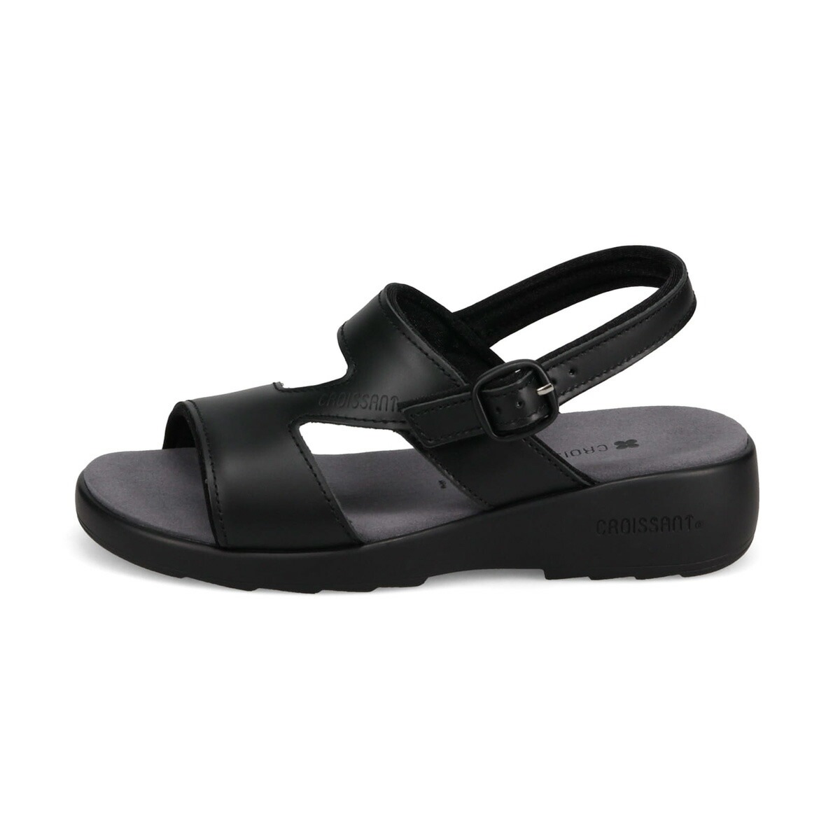 クロワッサン サンダル レディース クッション ゴムストラップ オフィスサンダル クロスベルト バックストラップ 日本製 国産 美脚 厚底サンダル 4cmヒール 歩きやすい サイズ調整可能 コンフォー