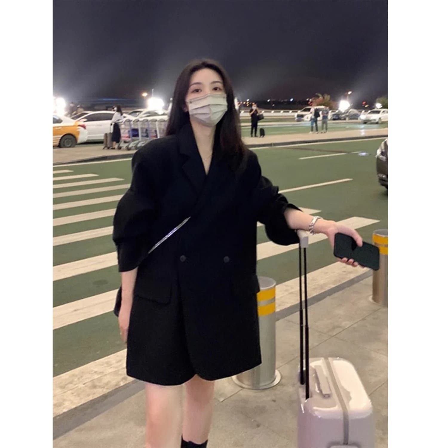 2024 春秋新作ゆったりプレミアム感ブレザー 本日の限定商品黒のブレザー