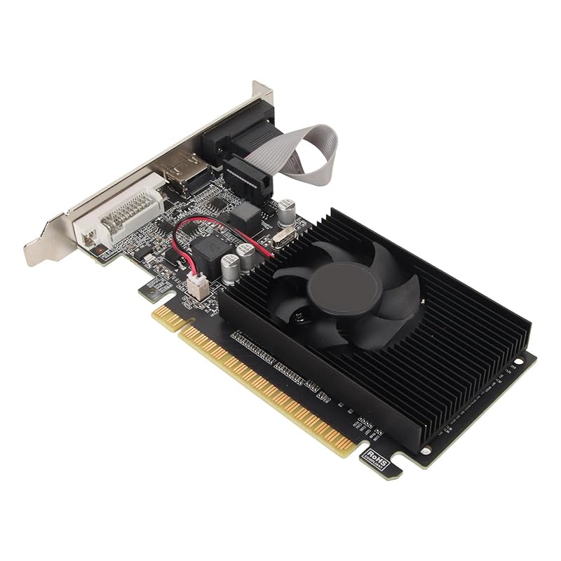 【国内即発】Cryfokt GT610 1GB DDR3 グラフィックカード 64ビット イメージグラフィックス ビデオカード 静音冷却ファン付き DVI VGAPCIe対応 マルチメディアインターフ