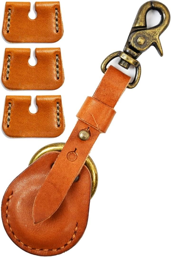 atelierCODEL AirTag ケース キーホルダー エアタグケース 栃木レザー(ブラウン（キーカバー付き）)