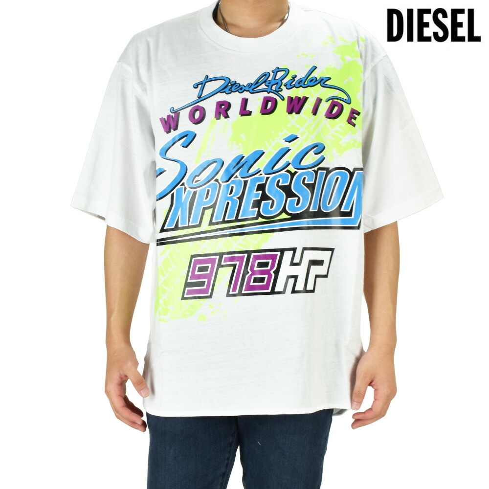 ディーゼル Tシャツ メンズ カットソー ビッグシルエットTシャツ 半袖 クルーネックホワイト 白 DIESEL T-DELPHONE[a022900jbav100] 11,534円