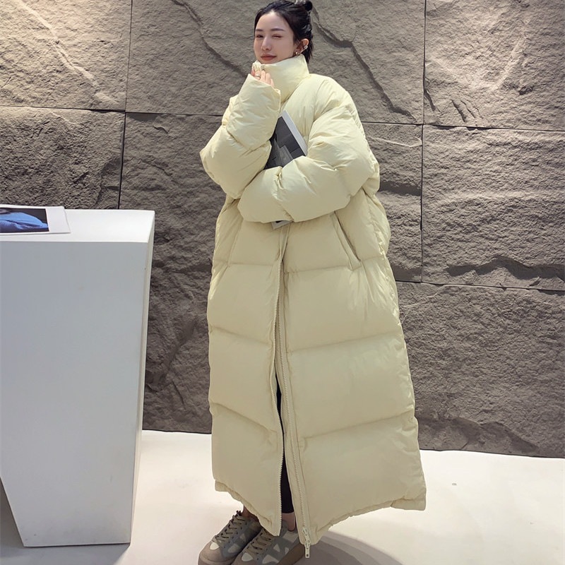 ニューデザイン レディース ダウンジャケット ロングタイプ 無地 厚手 韓国版 冬アウター ファッション