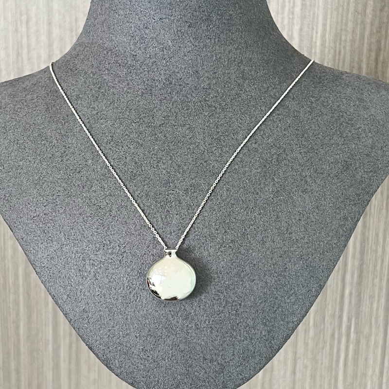 光沢のあるヴィンテージ 925 スターリング シルバーの花瓶/フラスコ ネックレス重ね付けやロング セーター チェーンなど多用途にお使いいただけます