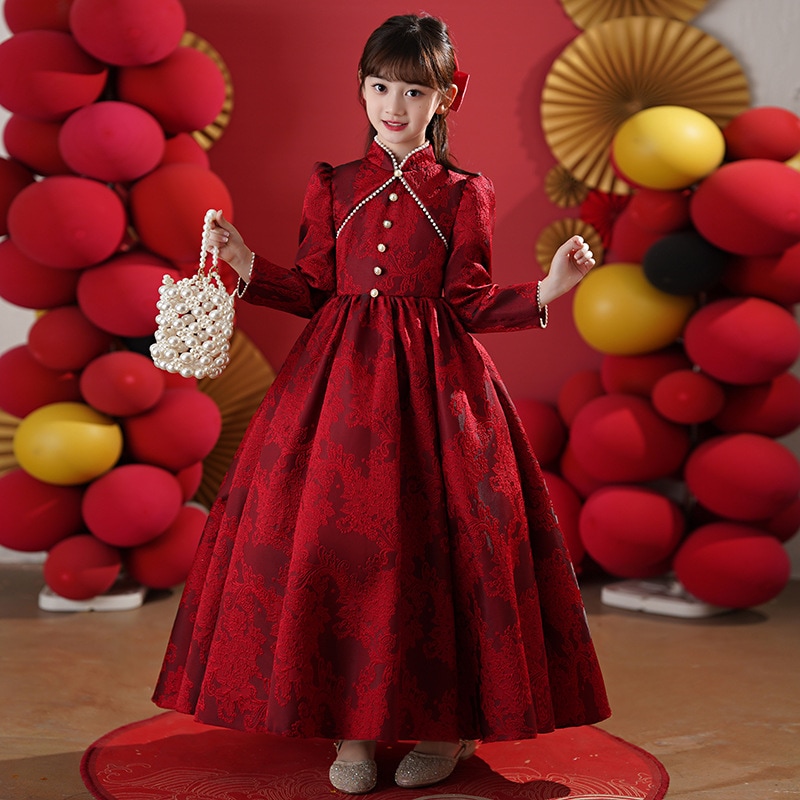 女の子のドレス2025バースデープリンセスドレス子供の女の子の女の子ホストピアノショー春と夏