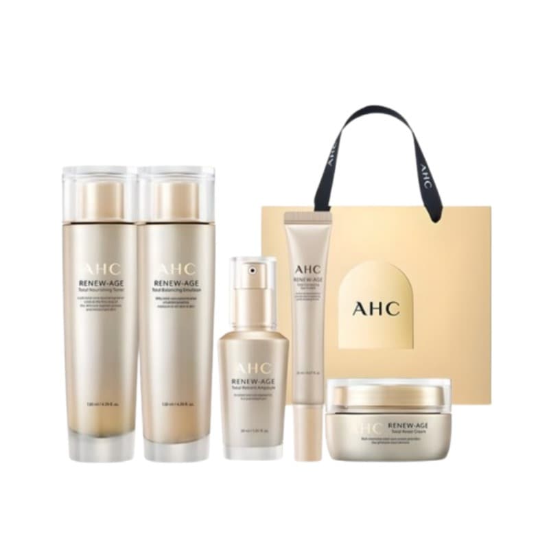 [単独企画]リニューエイジトータル4種 + アイクリーム20mlギフトセット1セット[光彩弾力,エイジングケア,しみ,毛穴ケア, クリーム,トナー,しわ,ツヤ肌,エッセンス ,化粧水 ,鎮静]