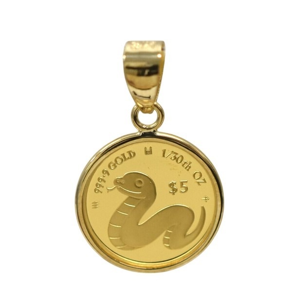 純金　コインペンダント　2025年干支　蛇　Snake　1/30オンス ペンダントトップ