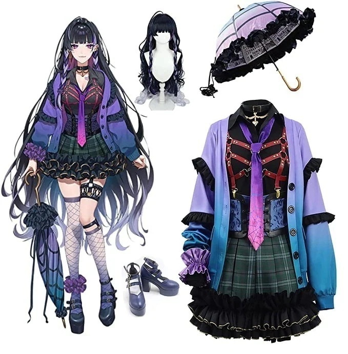 【全シリーズ発売中】 【値引き中】にじさんじ VTuber 2生バーチャル SNSで大バズり XSOLEIL 無限学科 Kyoranコスプレ衣装ワンビース傘ウイッグや靴追加購入可 Meloco メロコ