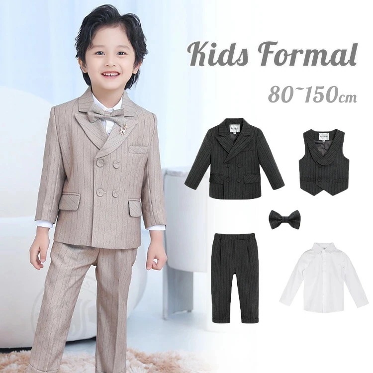 【即納】卒業式 パンツスーツ 入学式 スーツ 男の子 ピアノ発表会 キッズ フォーマル ブレザー 90 110 120 小学生 卒服 5点セット 4点 子供スーツ ベビースーツ 卒園式 入園式 長袖