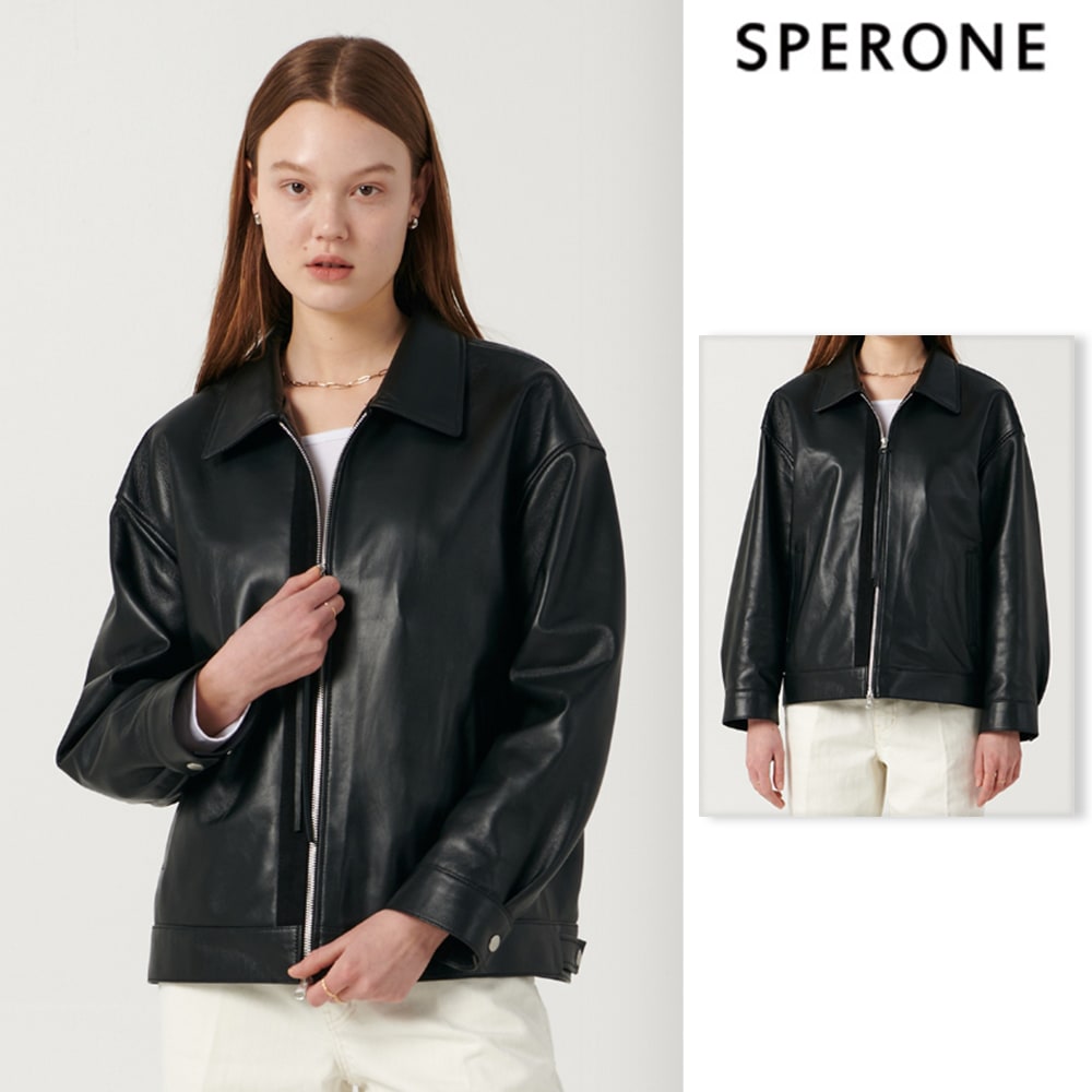 [SPERONE] Lambskin Overfit Single Stand Jacket Woman