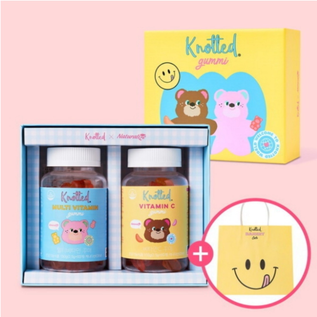 韓国ノテッドビタミン熊ゼリーギフトセット/マルチビタミン+ビタミンCグミゼリーセット(全120グミ)+ノテッドショッピングバッグ