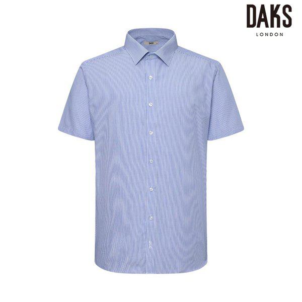 男性綿100 ストライプ ドレス レギュラーフィット 半袖シャツ(DMS3SHDS124B1)