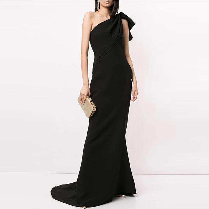 ドレス 衣装 イブニングドレス ロングドレス ワンショルダー フィッシュテール ロング丈 タイト ステージドレス 発表会 かわいい 大人可愛い きれいめ シンプル 上品 おしゃれ かっこいい レトロ