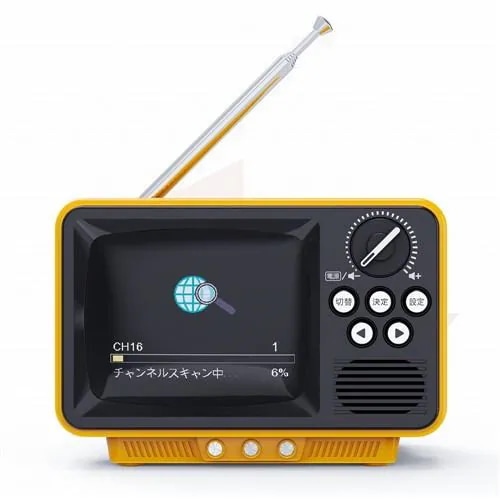 WINTECH TVR-RT1 YL 2.8インチ ワンセグテレビ レトロデザイン ラジオも聴ける ワイドFM対応 イエロー