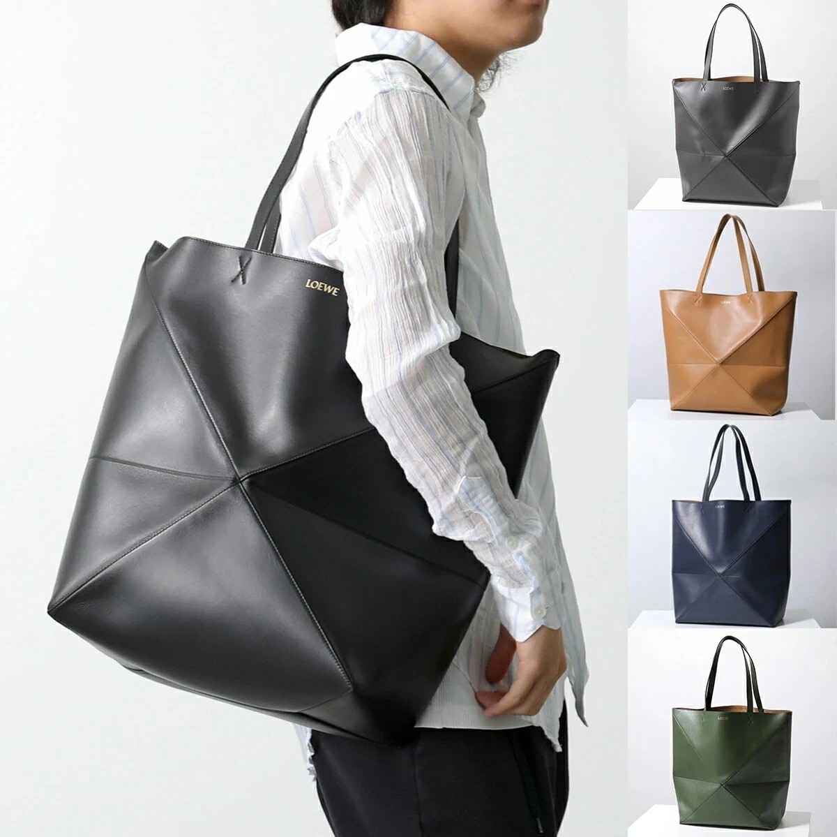 LOEWE ロエベ トートバッグ PUZZLE FOLD TOTE パズル フォルド B933Q18X01 メンズ レザー ラージ 鞄 カラー6色 B933Q18X011100