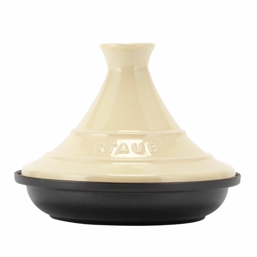 タジン鍋 20cm セラミックドーム IH対応 ホーロー鍋 蒸し鍋 保温 1302723 クリーム