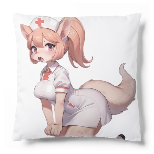 【文字入れ可能受注生産】フェネックギツネナースの女の子　イザベラ　 クッション