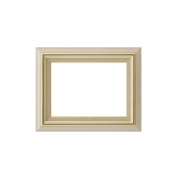 日本製 油絵額縁 フレーム F8号 アイボリー 壁掛けひも アクリル 8116 油額 油絵額 額 額縁