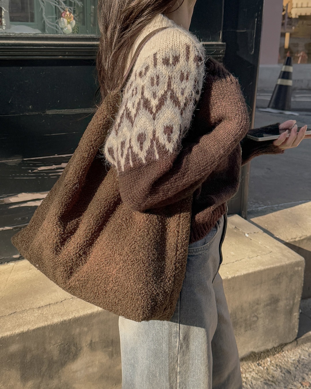 ボアショルダーバック韓国ファッション レディース