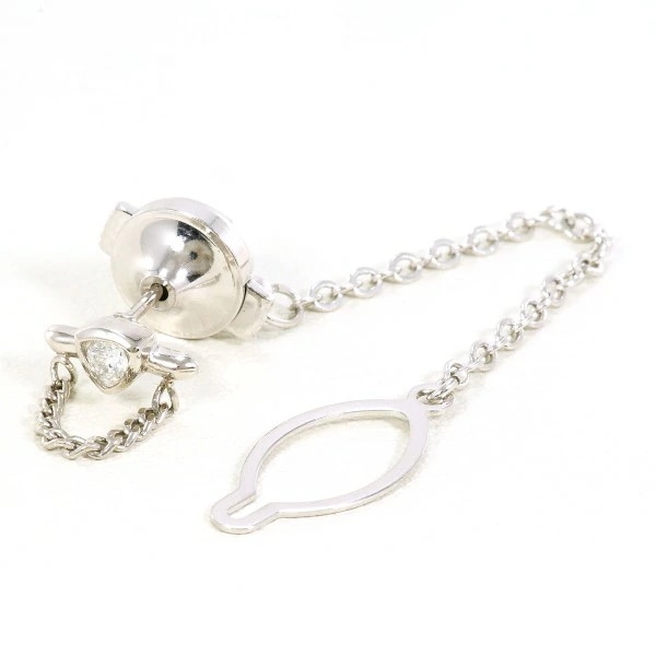 PT900 プラチナ 合金 ピンブローチ ダイヤ 0.09 総重量約3.2g ジュエリー 中古