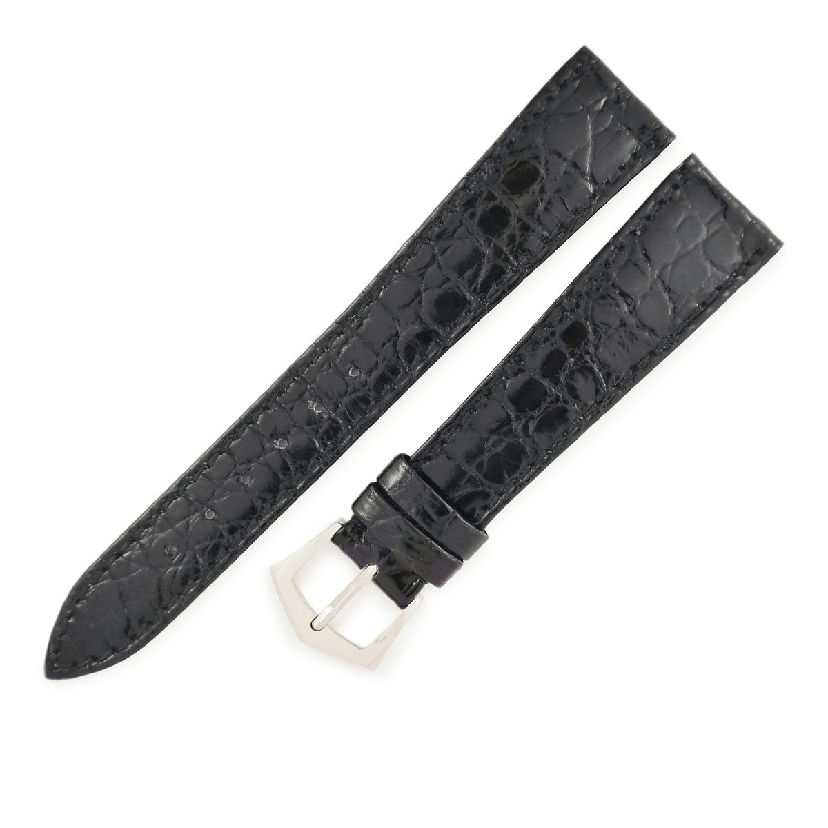 パテックフィリップ PATEK PHILIPPE 腕時計パーツ クロコダイル 純正K18WG製尾錠付き ブラック 純正 クロコ バンド K18WG 製尾錠付き 本革ベルト バンド 替え 正規品 スペア