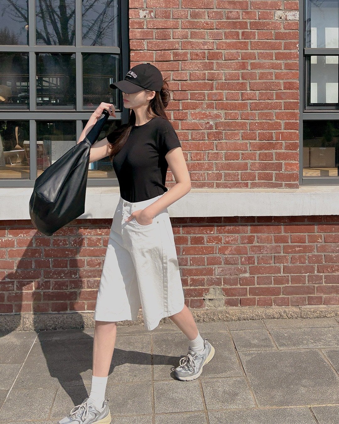 ラクバミューダコットンパンツ韓国ファッション レディース