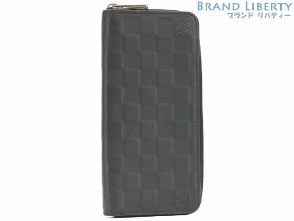 超美品ルイヴィトンダミエアンフィニジッピーウォレットヴェルティカルラウンドファスナー長財布オニキスブラック