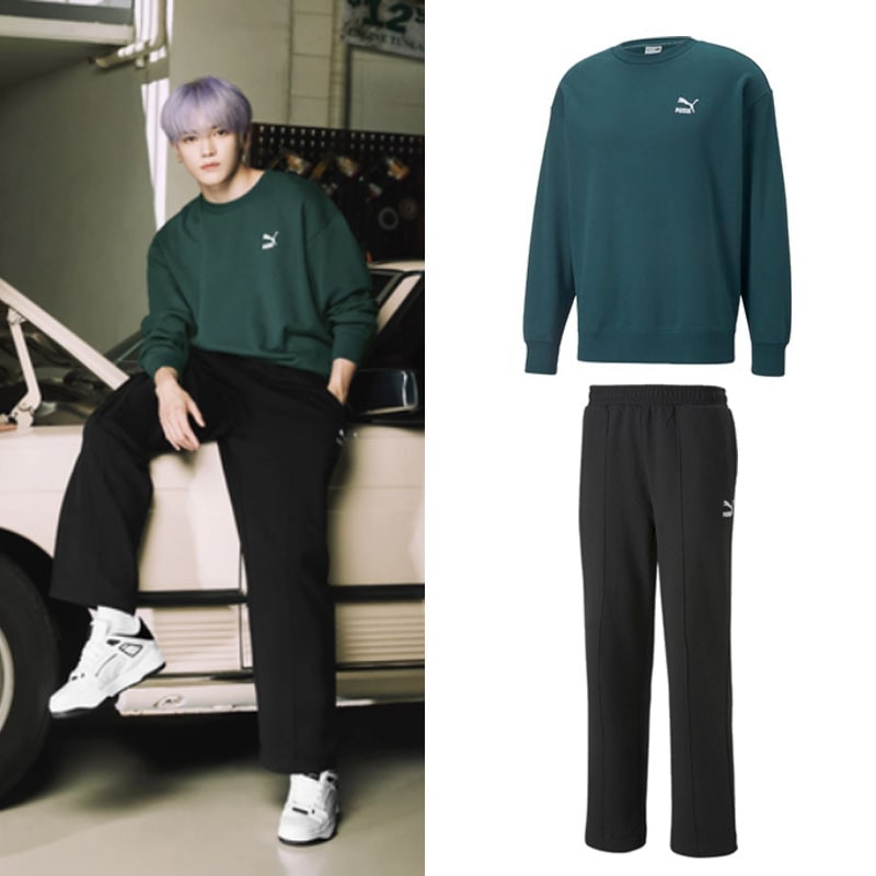 PUMA X NCTテヨン着用プーマ共用プーマNCTクラシックマンツーマンTシャツ & ストレート スウェットパンツ