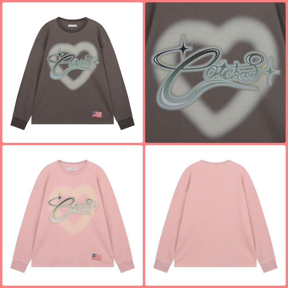 【COTCHS】LOVE COTCHS WAFFLE L/S TEE
