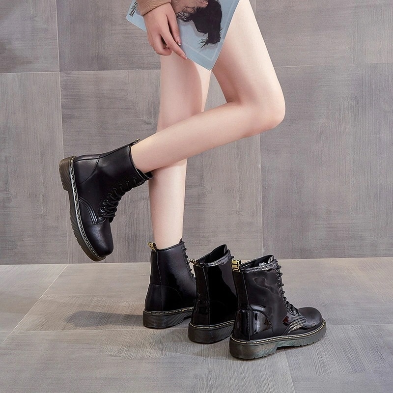 メガ割 23に新登クリスマスユニセックスマーチン風ショートブーツデニムワンピースにもオススメブーツ