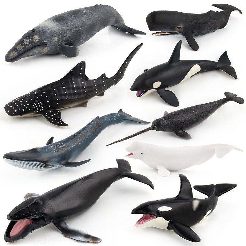 シミュレーション静的固体 Pvc ジンベエザメの香りクジラシロナガスクジラ海洋生物動物モデル装飾 9 子供のおもちゃ