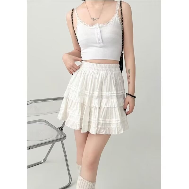 【1つ買うと10つ無料】春と夏の女性のための大規模なプリンセスふわふわケーキスカートスカート弾性ハイウエストスリミング ラインプリーツスカートとパンツトレンディ 36,020円