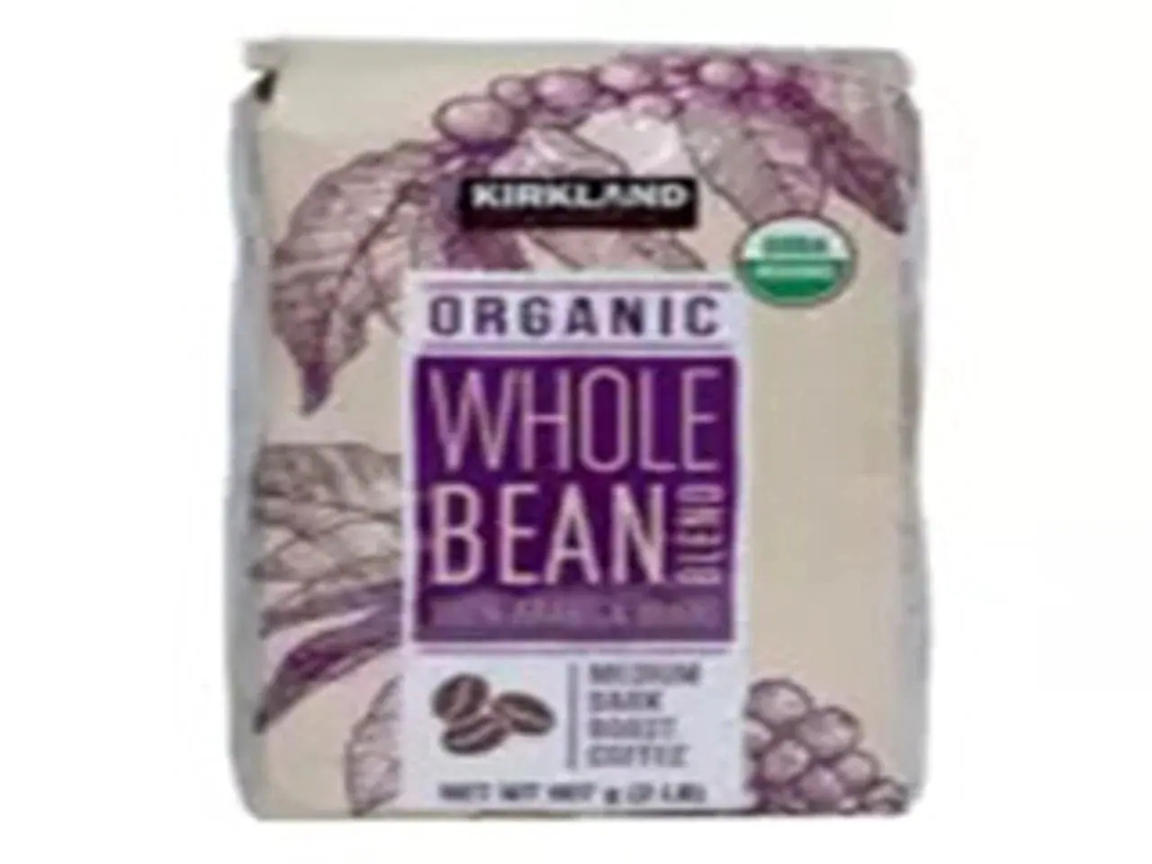 KIRKLAND オーガニック ホールビーンブレンド ミディアムダークローストコーヒー豆 100% アラビカ産 ×907g レギュラー(豆)