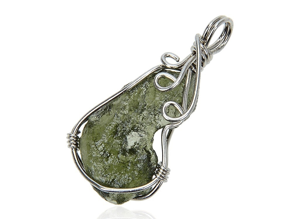 「1点もの 現品」モルダバイト ペンダントトップ 隕石 シルバー925 ペンダント パワーストーン アクセサリー パワーストーンペンダント 天然石ペンダント メンズ レディース g140-bh