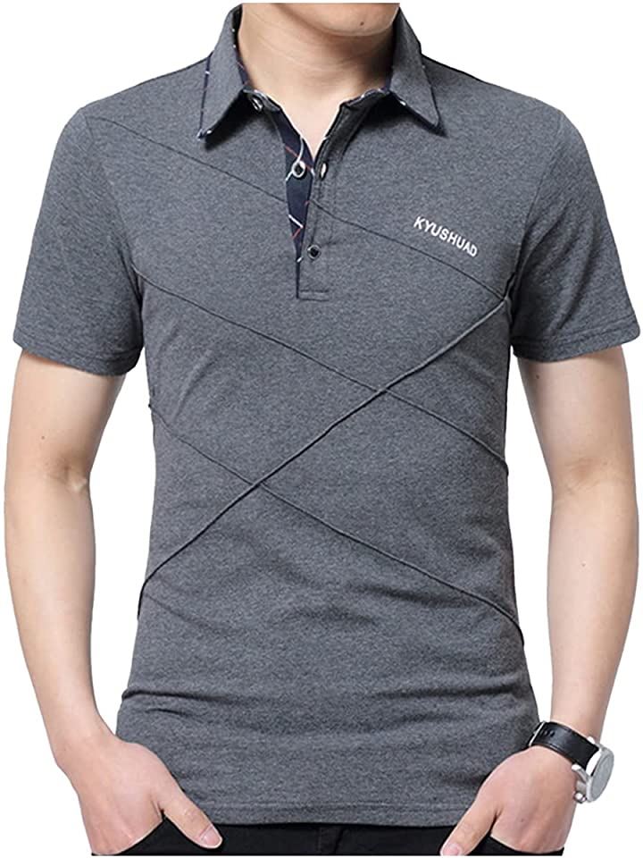 ポロシャツ メンズ 半袖シャツ トップス( ダークグレー, L)