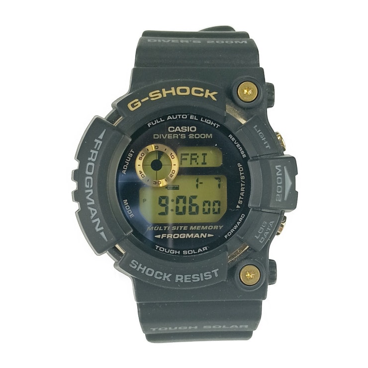 超美品 CASIO カシオ 腕時計 G-SHOCK FROGMAN Gショック フロッグマン GW-225A-1JF ブラック 樹脂 チタン メンズ ソーラー電波 デジタル【本物保証】