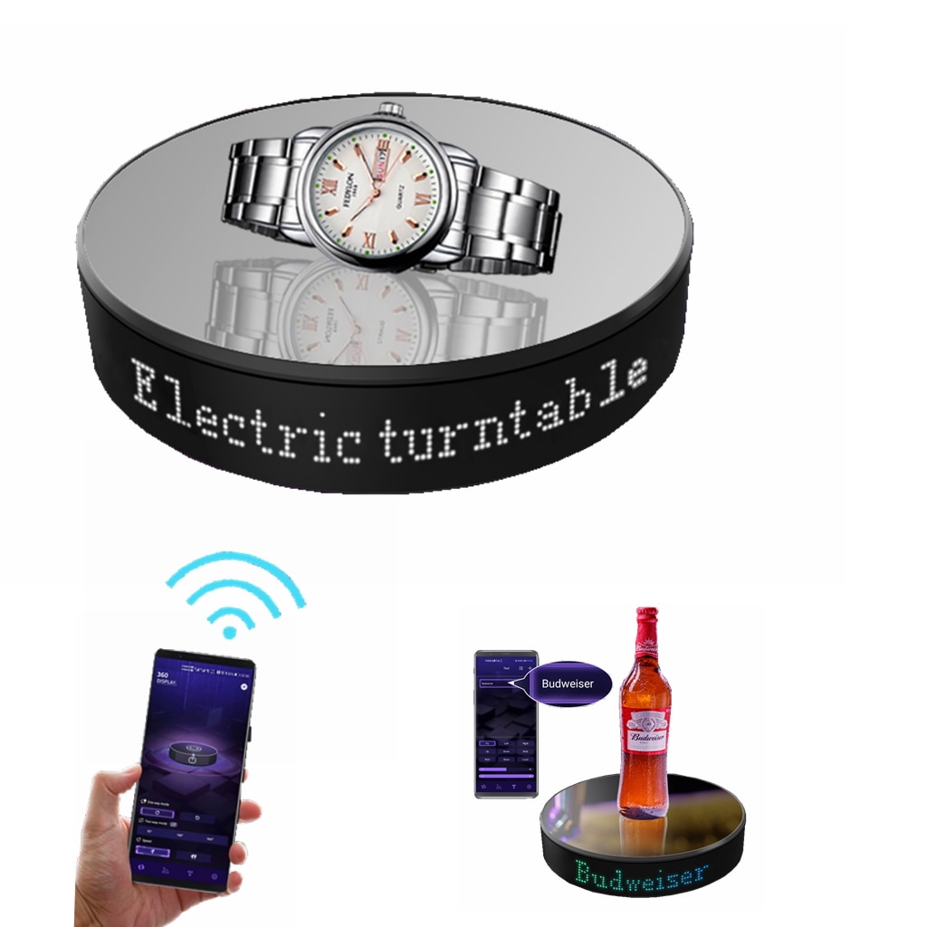 回転式ディスプレイスタンドAPP-制御D20cm5KG-ロード可能な電気360度回転ジュエリーターンテーブルスタンドYS200APP