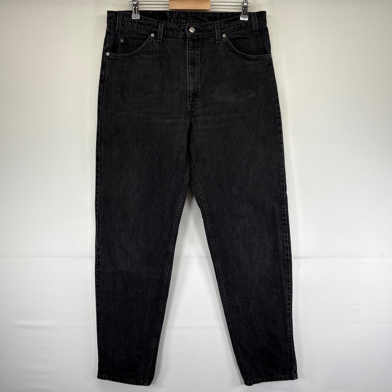 古着 90s/90年代 デニムパンツ 550 テーパード オレンジタブ ジーパン 大きいサイズ ジーンズ w38 L34 ブラック メンズ