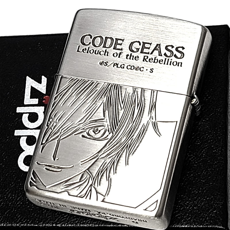 ZIPPO ライター 両面加工 アニメ コードギアス 反逆のルルーシュ ジッポ かっこいい ギアスマーク&ルルーシュ シルバー 色差し キャラクター 彫刻 銀 メンズ ギフト クリスマス