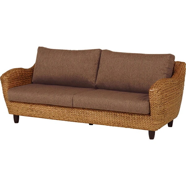 ローズマリーシリーズ　ソファー（ブラウン）　RL-1010BR-3C厚みとボリュームがあり丁寧に編み上げられたウォーターヒヤシンス素材の魅力を