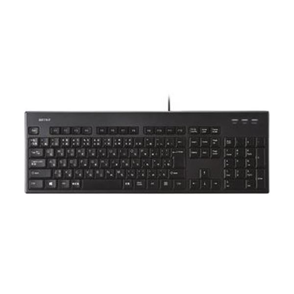 （まとめ）バッファロー USB接続有線フルキーボード 丸洗い対応 ブラック BSKBU310BKZ 1台(×3セット)