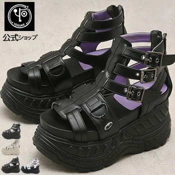 【公式SHOP特典キズ補修液付】 ヨースケ 厚底 ブーツサンダル レディース 10cm 厚底フラット 6,431円