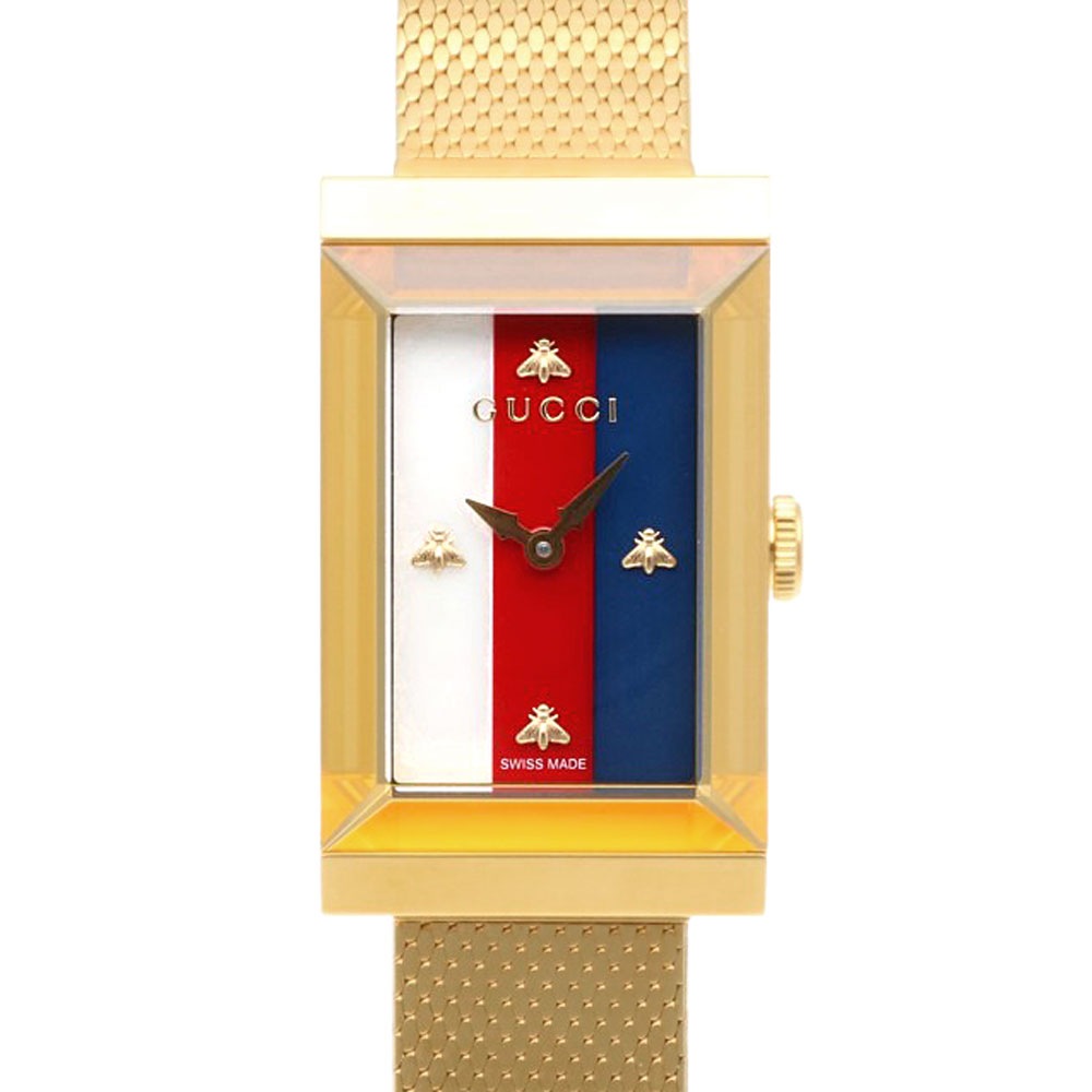グッチ Gフレーム 腕時計 ステンレススチール YA147410(147.4) クオーツ 1年保証 GUCCI 中古 美品