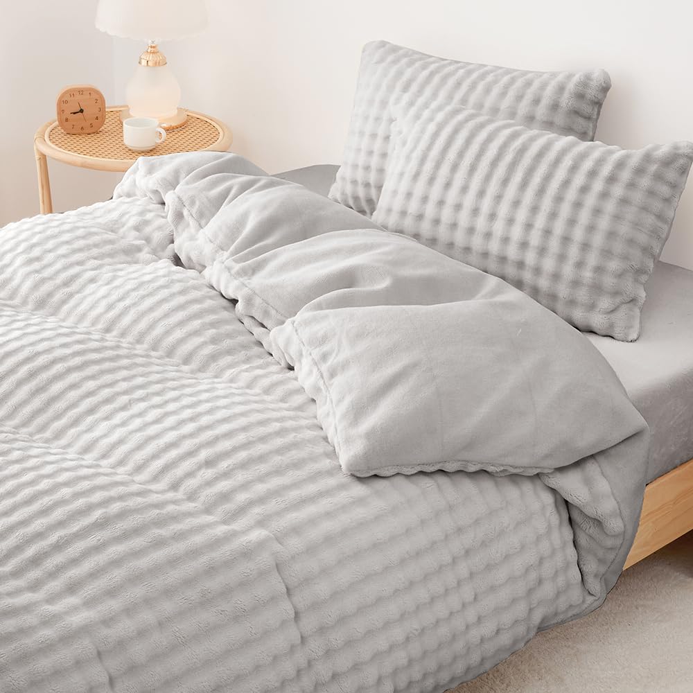 NENEKO ふわり布団カバー 3点セット シングル 冬用 暖かい もこもこ ふわふわ 布団カバーセット おしゃれ かわいい 冬 あったか シーツセット 毛布カバー