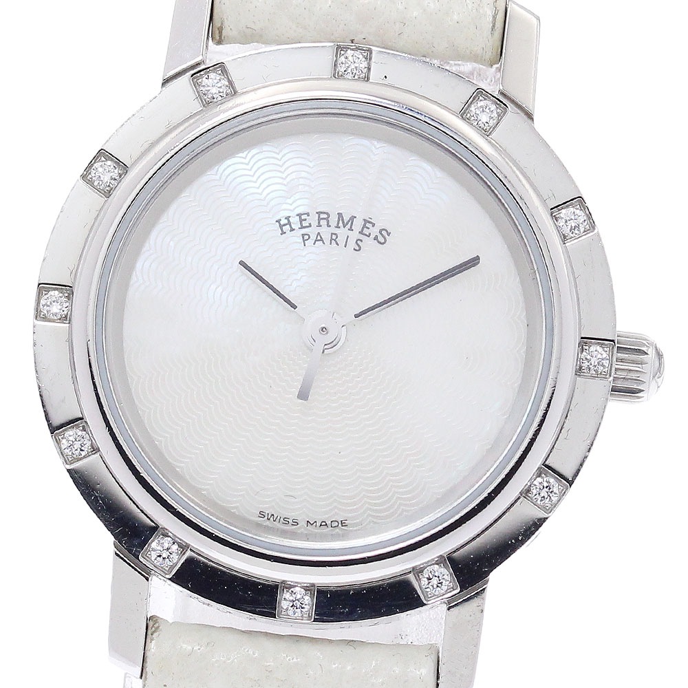 エルメス HERMES CL4.230 クリッパー ナクレ クォーツ レディース _943106【中古】