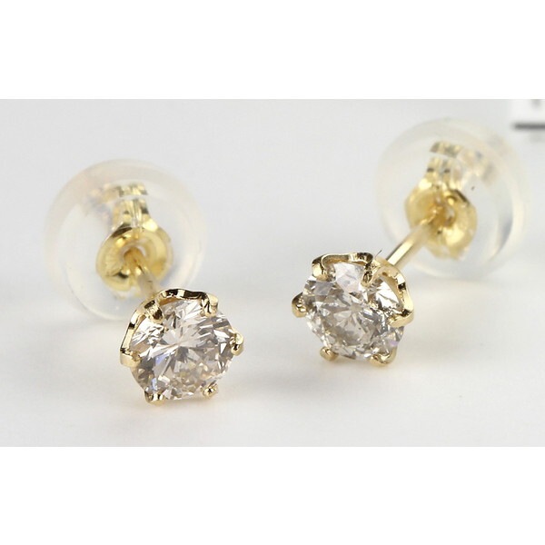 18金 イエローゴールド ダイヤモンド ピアス 0.1ct DNO5238YG