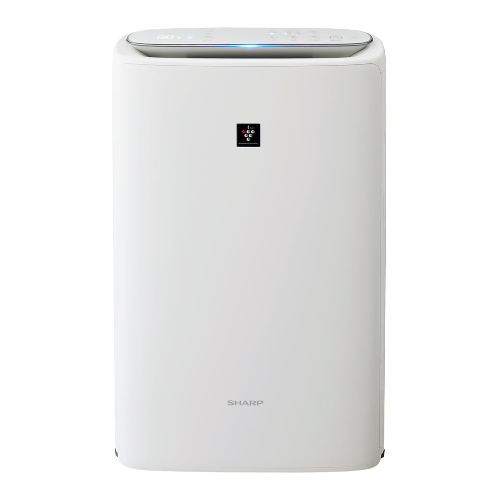 シャープ 加湿 空気清浄機 KI-SS50-W プラズマクラスター 25000 薄型スリム おすすめ畳数 13畳 加湿量 600mL/h