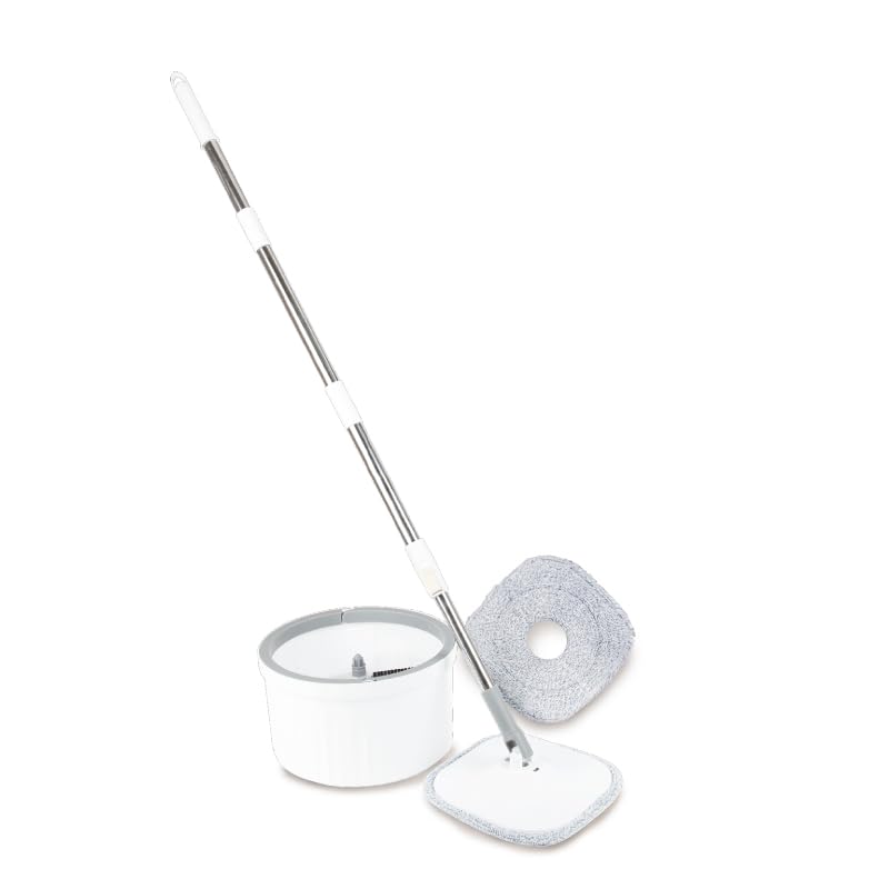 【回すだけで自動洗浄＆脱水！手を汚さず床ピカピカ】モップ 回転 水拭き 回転モップ 水拭きモップ 掃除道具 掃除 フローリング 拭き掃除 フローリングモップ ホコリ取り 床拭き フロアモップ ほこり