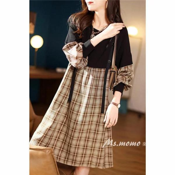 ワンピース レディース きれいめ 40代 チェック ワンピース きれいめ 体型カバー レディース ワンピース 春秋 着痩せ 大人 30代 50代 6,241円